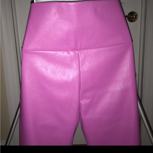 Purple Women's Faux Leather Pants, XS - Picture 7 of 8